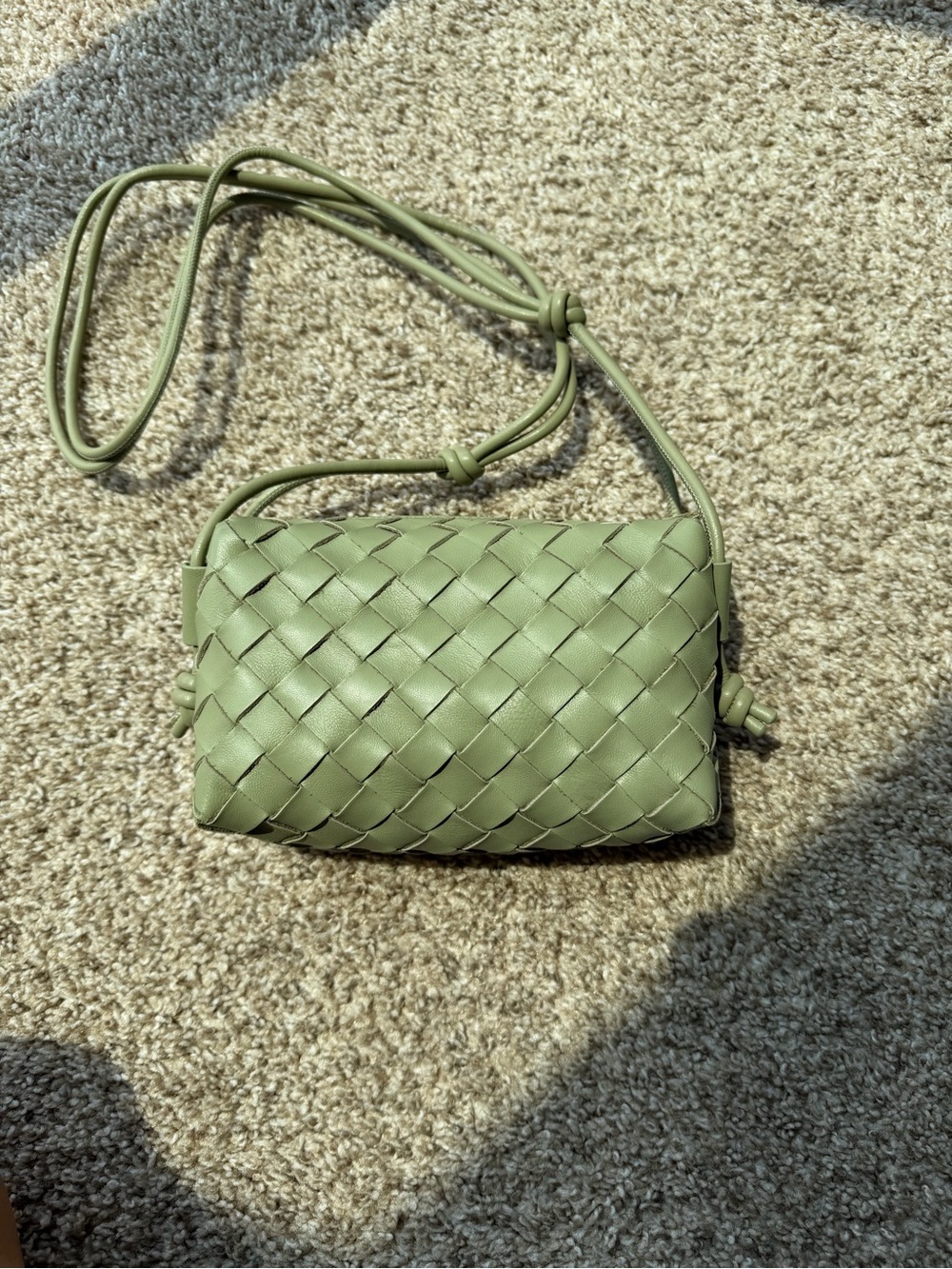 Travertine green mini loop bag